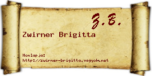 Zwirner Brigitta névjegykártya